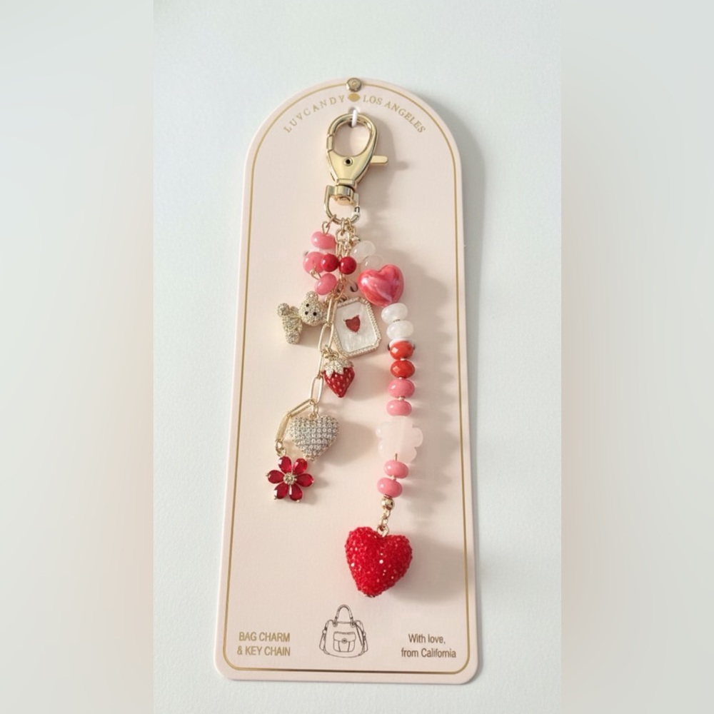 Charming Heart and Bead Keychain